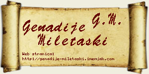 Genadije Miletaški vizit kartica